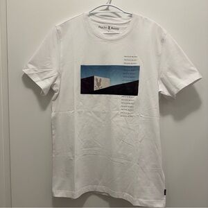 Psycho Bunny White and Blue Graphic Tee - Size 5 - NWOT